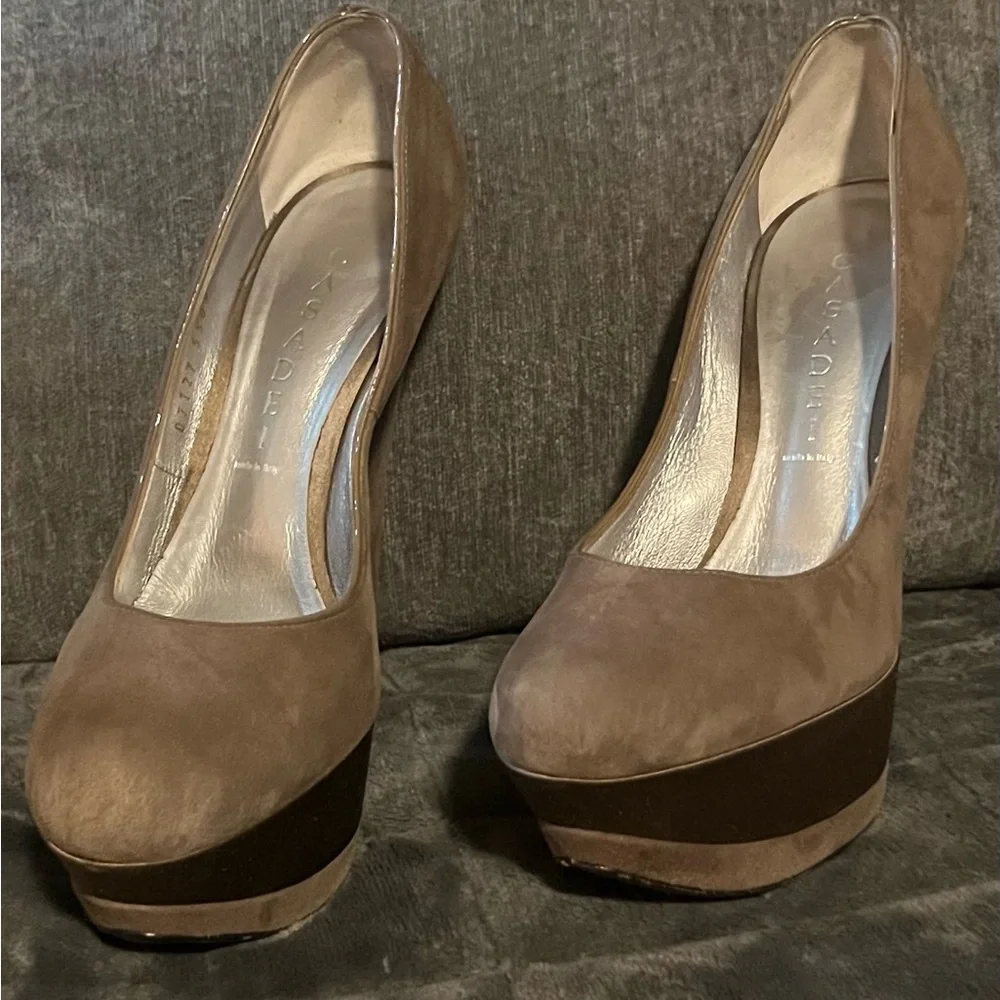 Casadei Tan Platform Heels - Picture 3 of 15